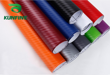 KUNFINE 3D Carbon Fiber Vinyl Car Wrap Car stickers and Decals Motorcycle Car Styling Accessories Waterproof